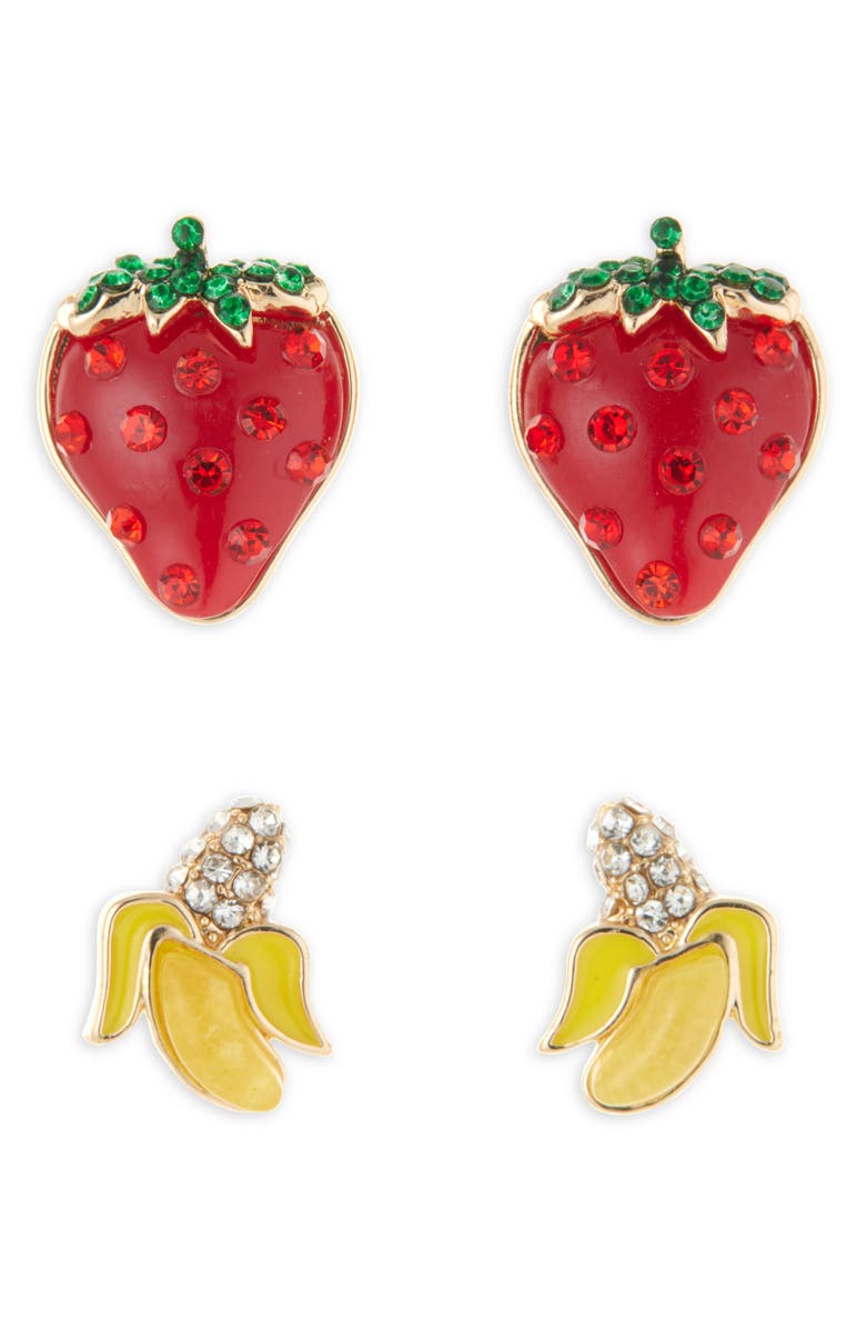 BaubleBar Fruit for Thought Set of 2 Earrings, Main, color, Red
