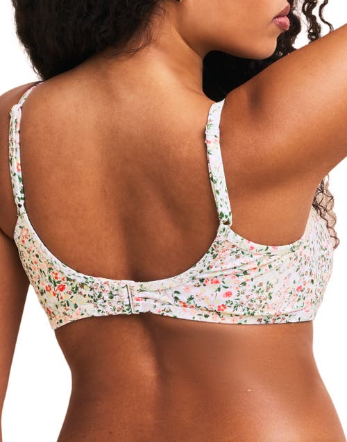 Adore Me Valcea Swimwear Bikini Top In Floral White