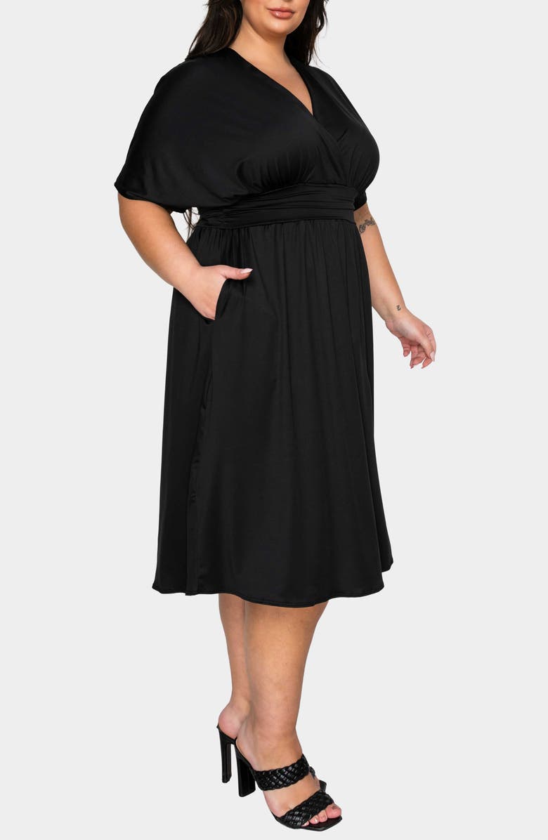 L I V D Cyra Empire Waist Midi Dress, Alternate, color, 