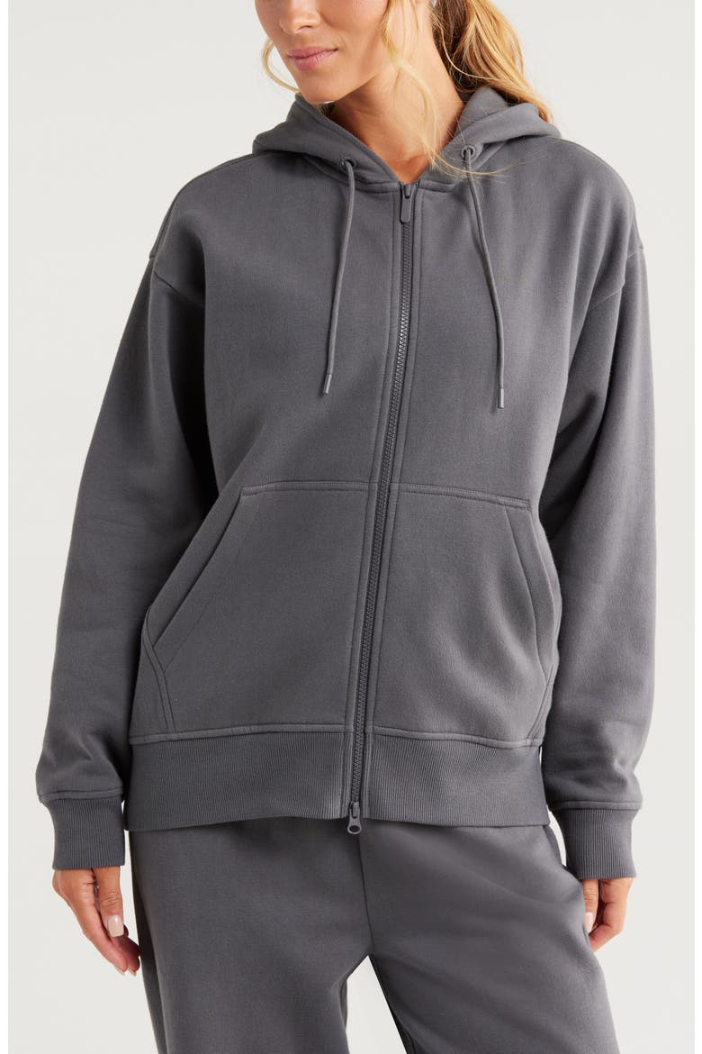 Cloud Fleece Zip Hoodie, Alternate, color, GREY FORGED