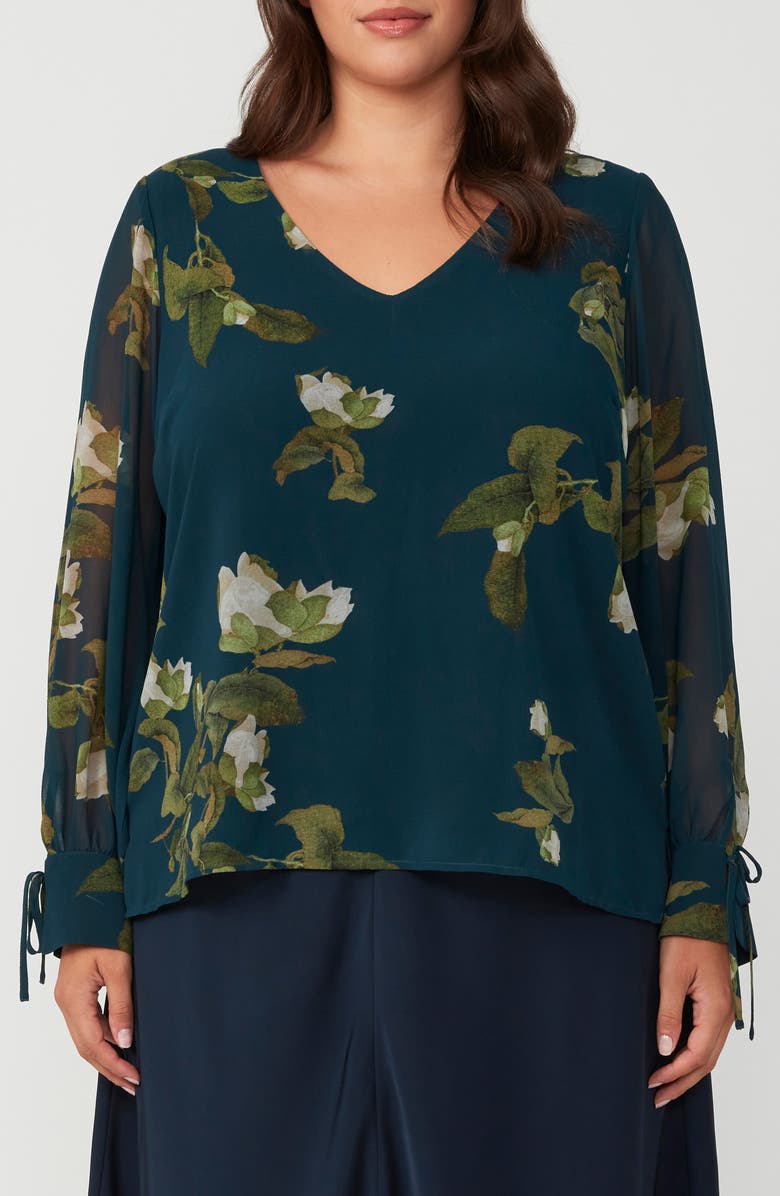 Estelle Summit Bloom Tie Cuff Top, Main, color, 