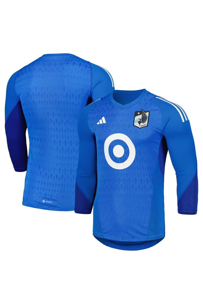 Men's adidas Blue Minnesota United FC 2023 Goalkeeper Long Sleeve Replica Jersey, Main, color, Blue