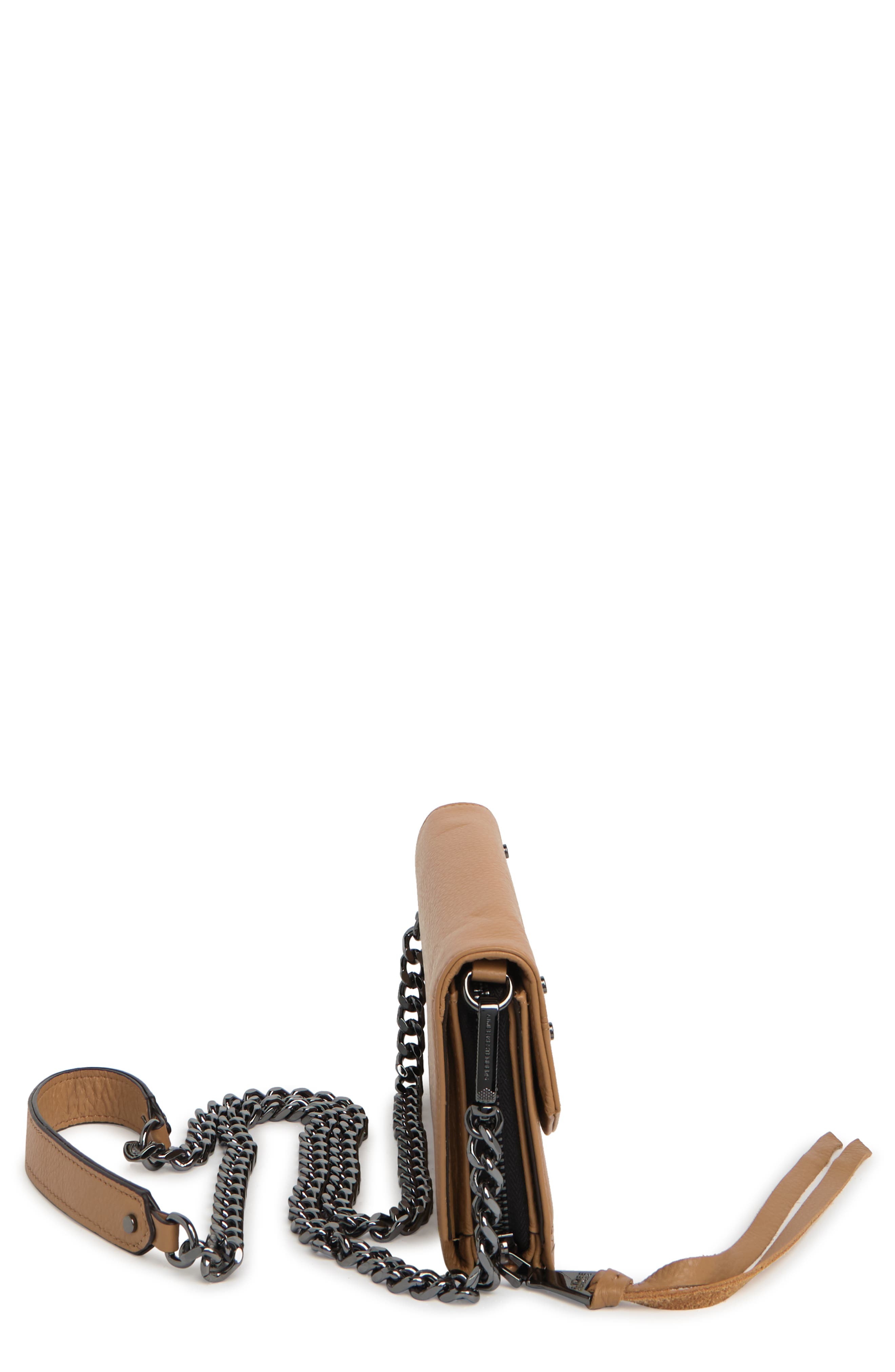 Delancey Leather Chain Wallet Crossbody, Alternate, color, VACHETTA