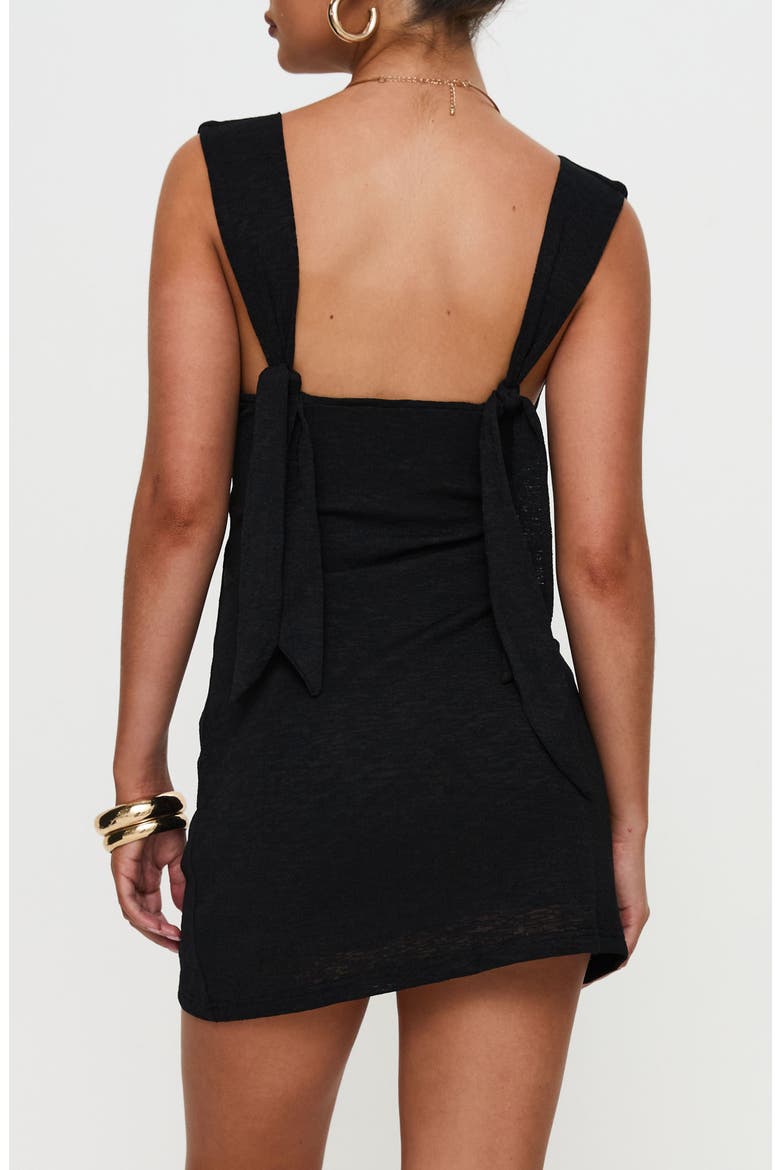 Steward Plunge Neck Minidress, Alternate, color, BLACK