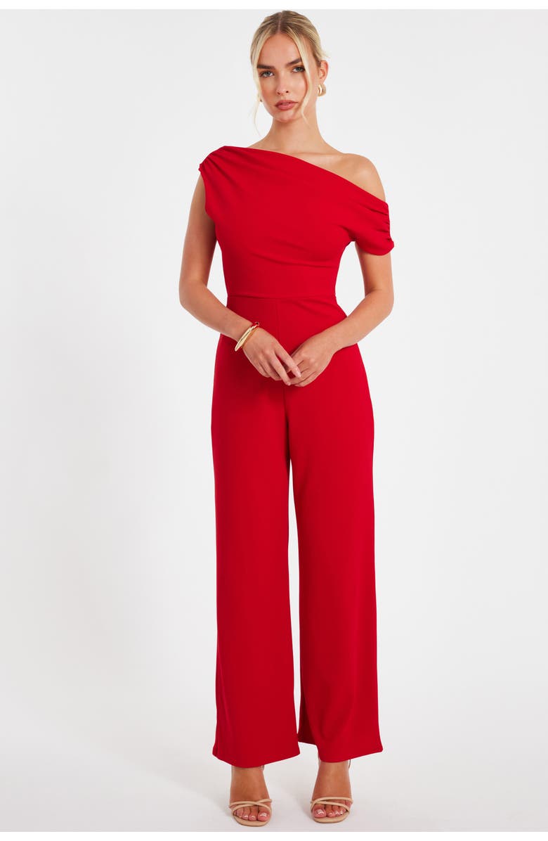 QUIZ Scuba Crepe Cap Sleeve Jumpsuit, Main, color, 