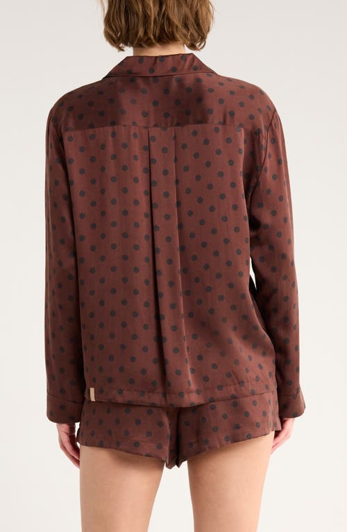 Lunya Washable Silk Button Up Short Set In Brown