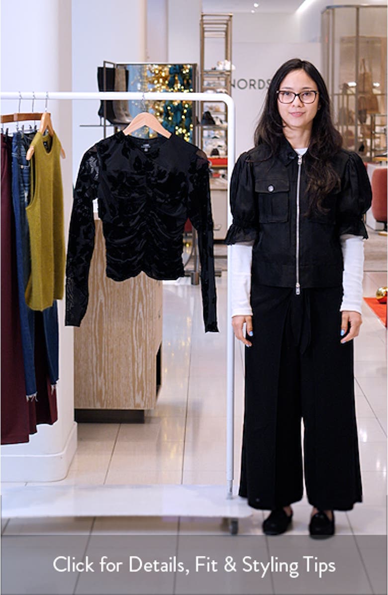 Leah Floral Flocked Mesh Top, sales video thumbnail