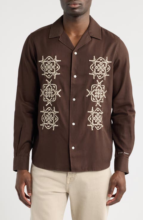 Saryan Embroidered Long Sleeve Button Up Shirt