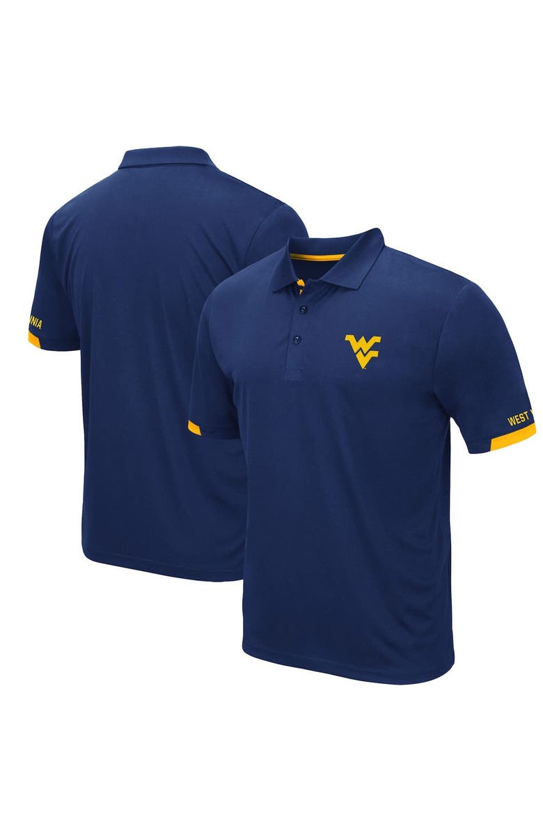 COLOSSEUM Men's Colosseum Navy West Virginia Mountaineers Santry Lightweight Polo, Main, color, Navy