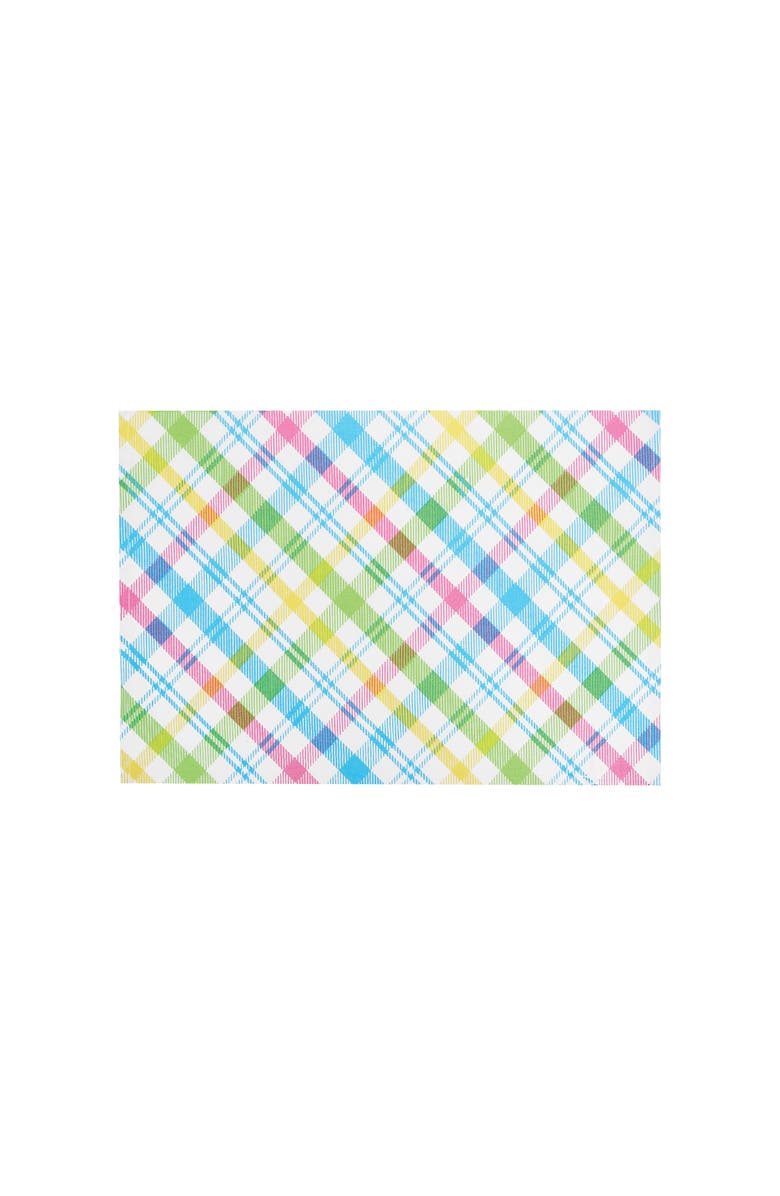 C&F Home Spring Blossom Easter Plaid Printed Placemats Set of 6 Springtime, 13" x 19", Main, color, Red