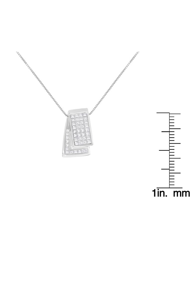 Haus of Brilliance 14K Gold 1.0 Cttw Princess Cut Diamond Foldover Box Pendant Necklace, Alternate, color, White