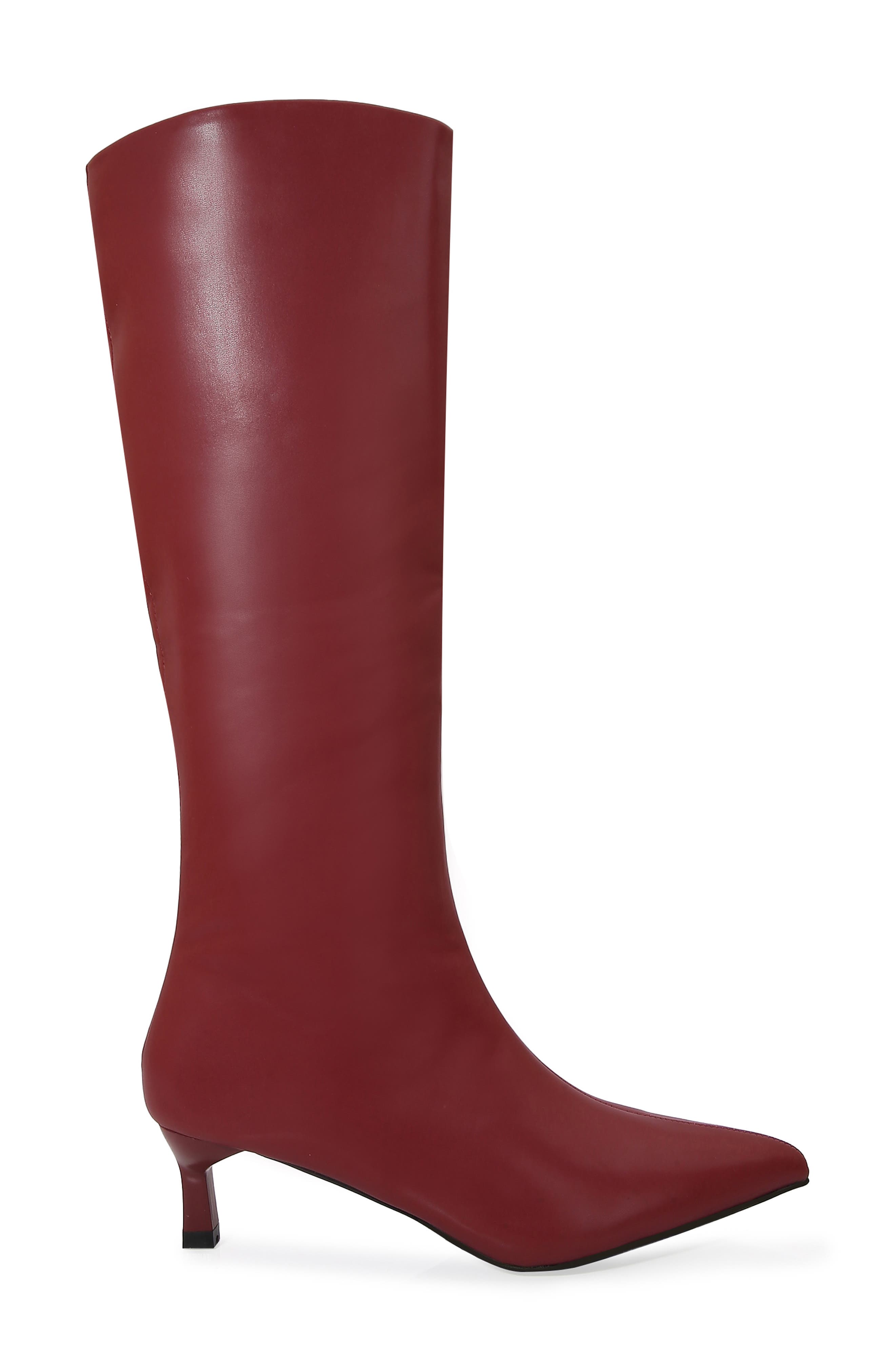 BERNESS Samara Kitten Heel Knee High Boot, Alternate, color, Burgundy