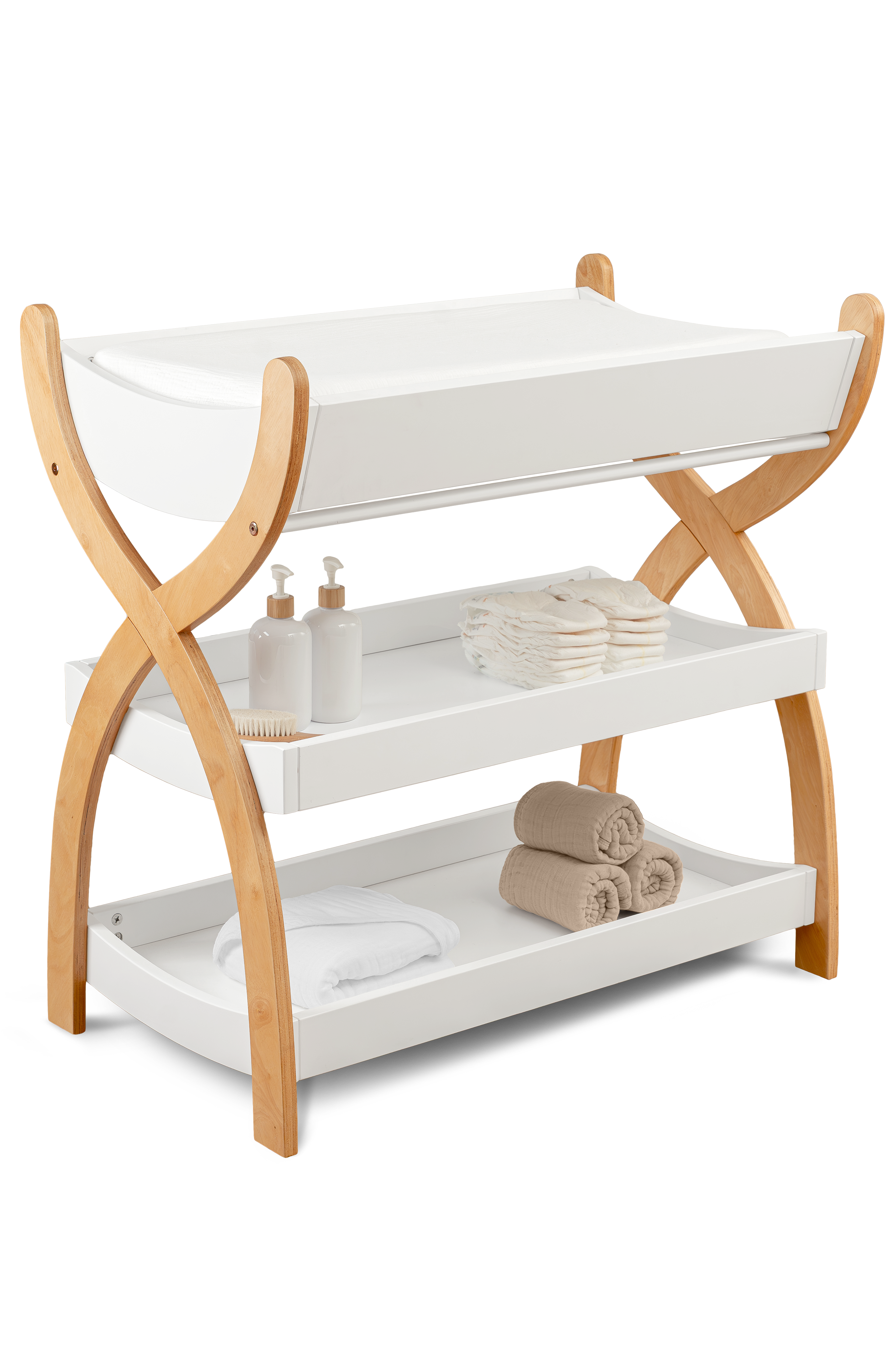 White With Natural Wood Legs