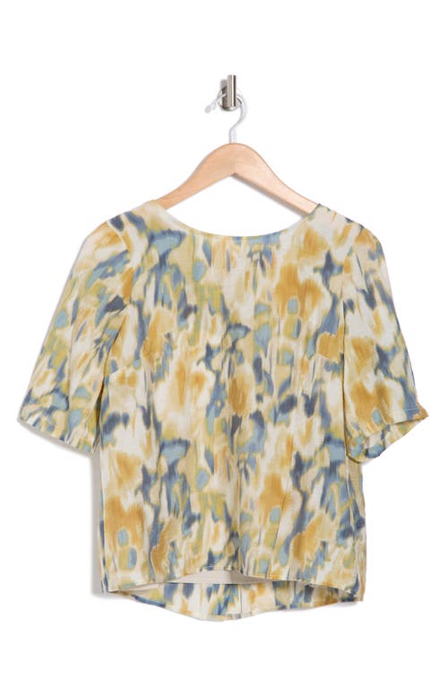 Shop Vince Camuto Lawn Abstract Print Boxy Top In Windsor Moss Watercolor