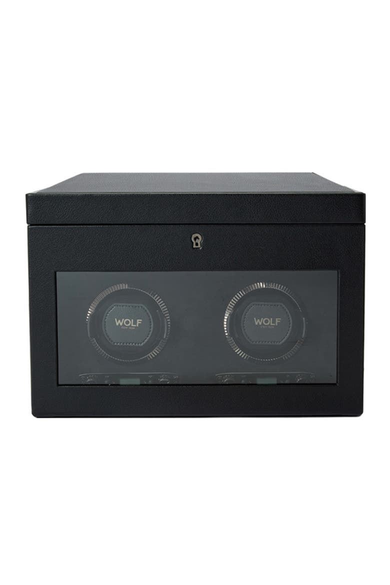 British Racing Double Watch Winder with Storage, Main, color, Black