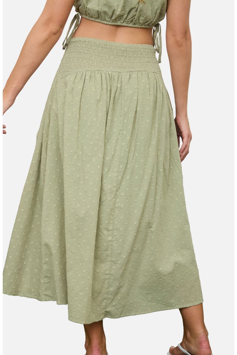 Swiss Dot Cotton Midi Skirt, Alternate, color, OLIVE