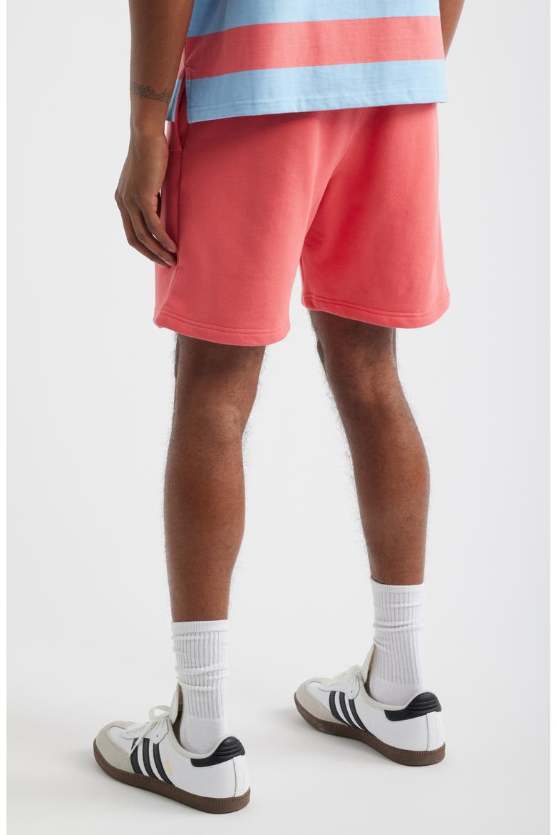 Satellite Logo Detail Cotton Fleece Drawstring Shorts, Alternate, color, ROSE OF SHARON