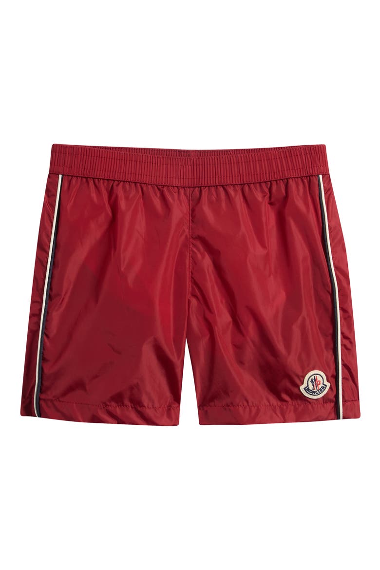 Kids' Tricolor Trim Swim Trunks, Main, color, RED