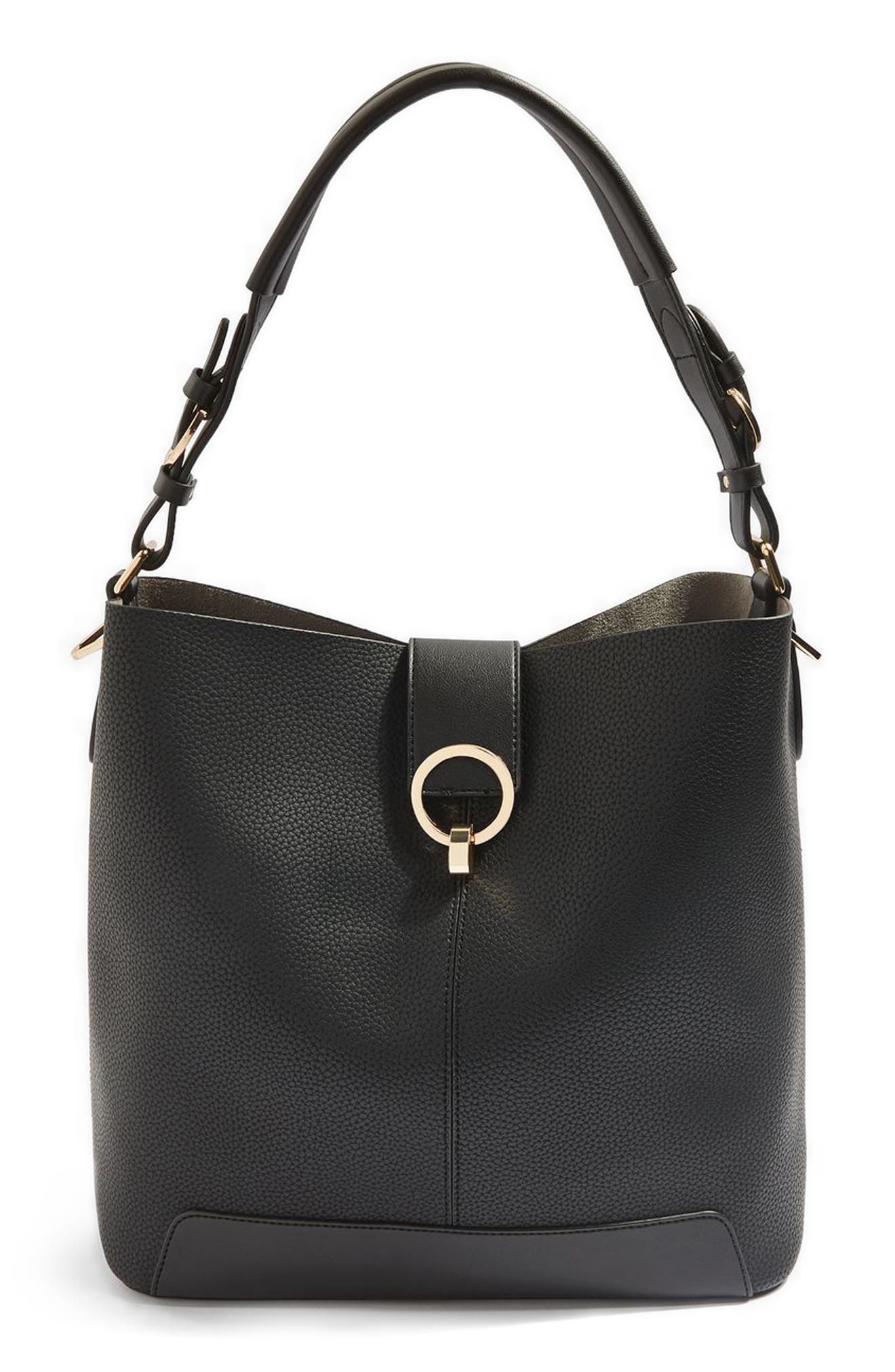 Topshop Harper Faux Leather Hobo, Main, color, 