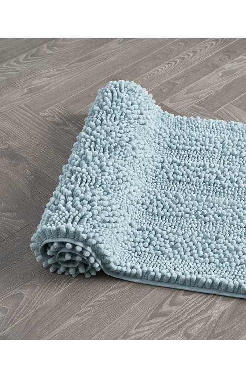 Laura Ashley Chenille Set Of 2 Bath Rugs In Aqua