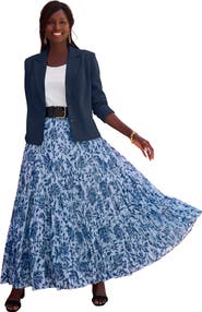 Jessica London Flowing Crinkled Maxi Skirt