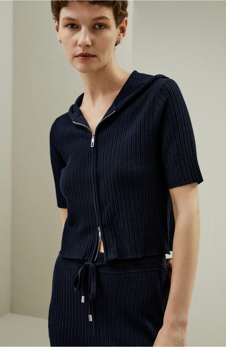 Lilysilk Oasis Knit Hoodie, Alternate, color, Lily White