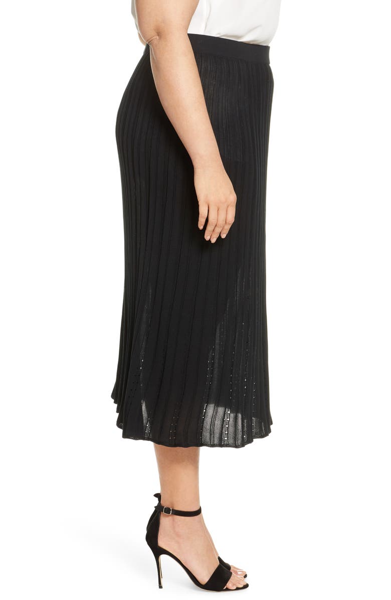 Ming Wang Pointelle Knit Skirt, Alternate, color, 
