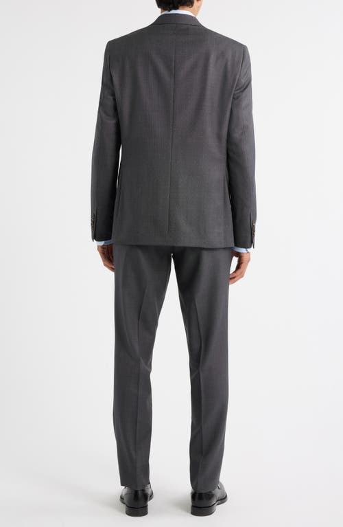 Jack Victor Esprit Charcoal Grey Bird's Eye Super 120s Wool Suit In Gray