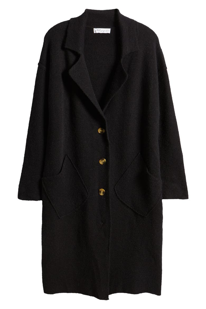 Ivy Coatigan Sweater, Alternate, color, BLACK
