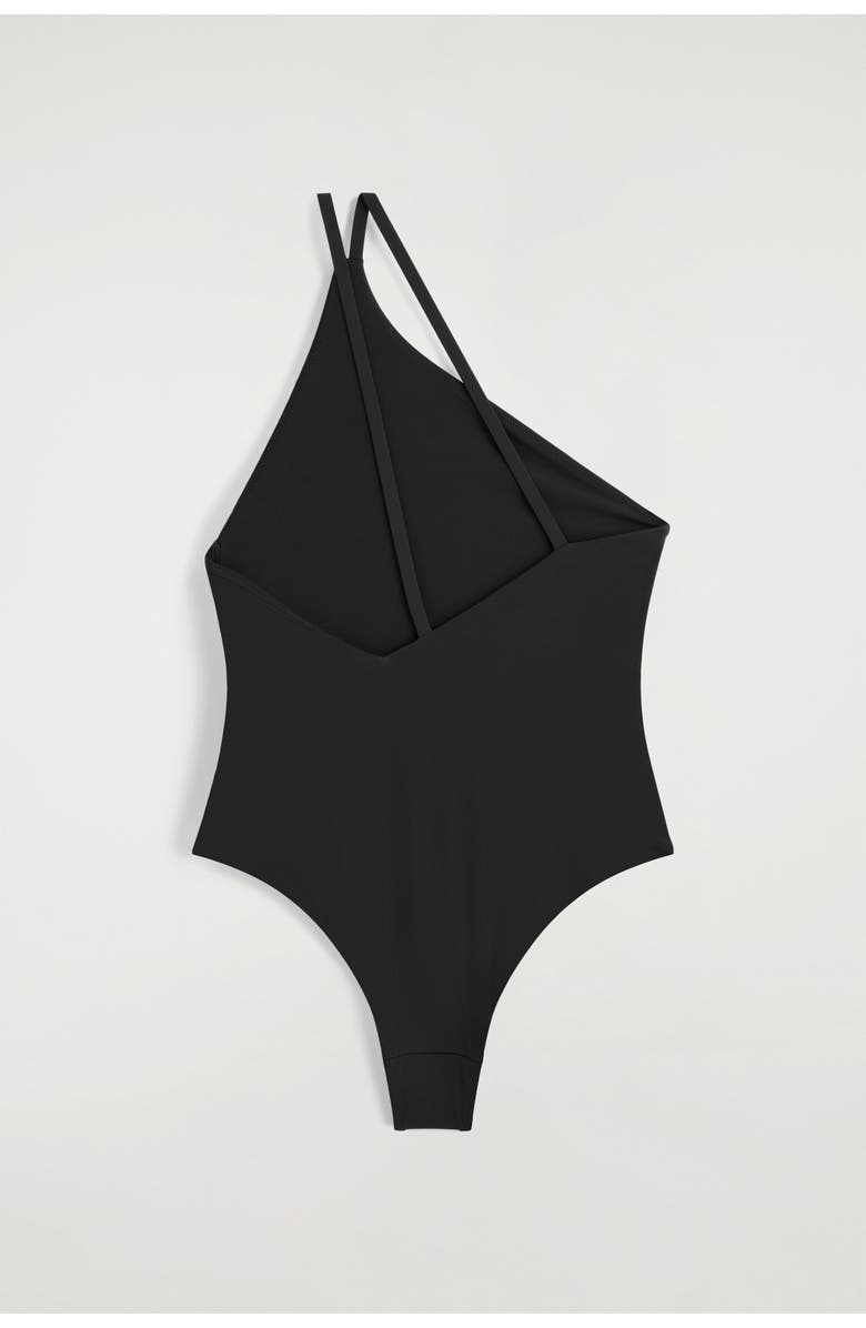 COS Asymmetric Double-Faced Swimsuit, Alternate, color, Black