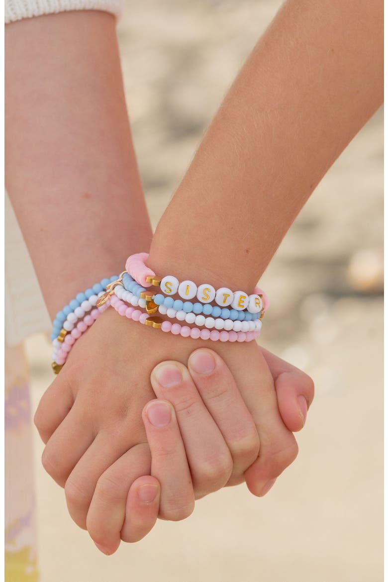 Hearts Girls' Bracelet Set, Alternate, color, Pink/White/Magenta