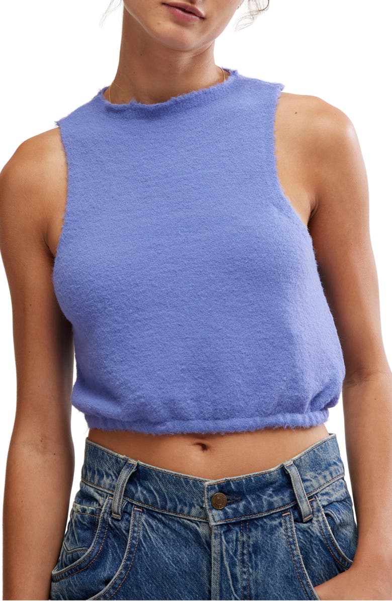 Free People Warm Fluff Crop Sweater Tank, Main, color, Periwinkle