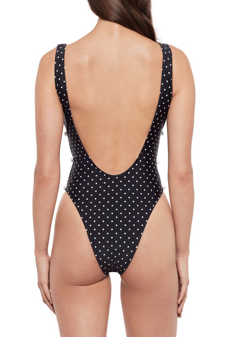 Side Cutout Open Back One-Piece Swimsuit, Alternate, color, RAVEN BLACK