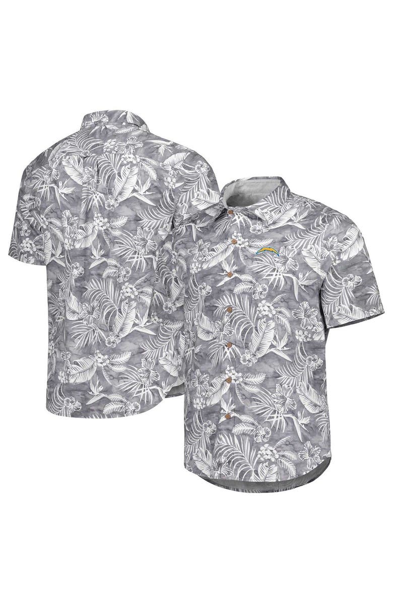 Tommy Bahama Men's Tommy Bahama Gray Los Angeles Chargers Aqua Lush Full-Button Shirt, Alternate, color,
