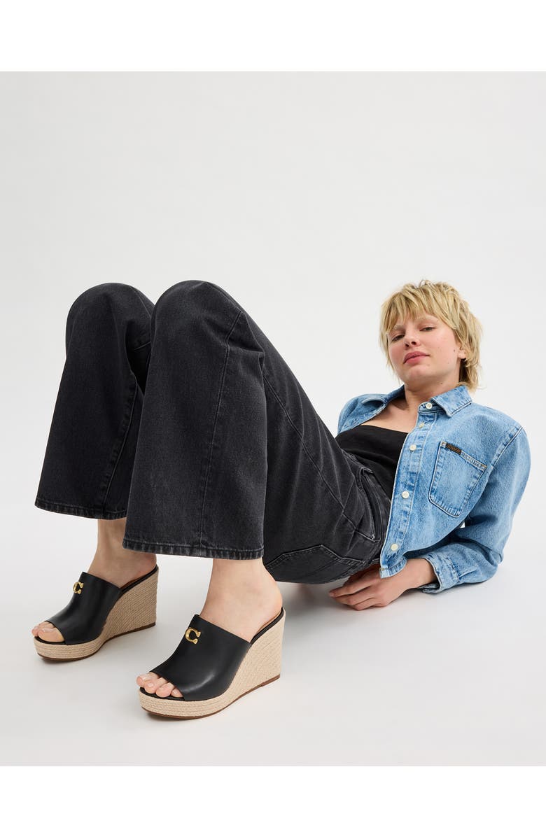 COACH Gloria Espadrille Platform Wedge Slide Sandal, Alternate, color,