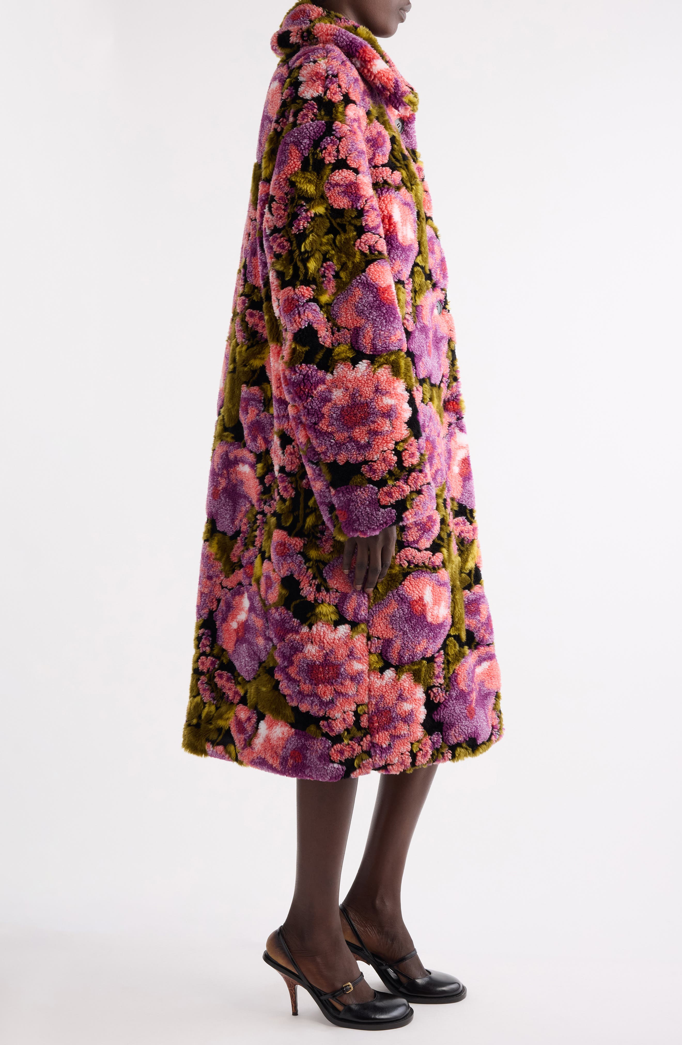 Rendas Floral Jacquard High Pile Fleece Coat (Women) | Nordstrom
