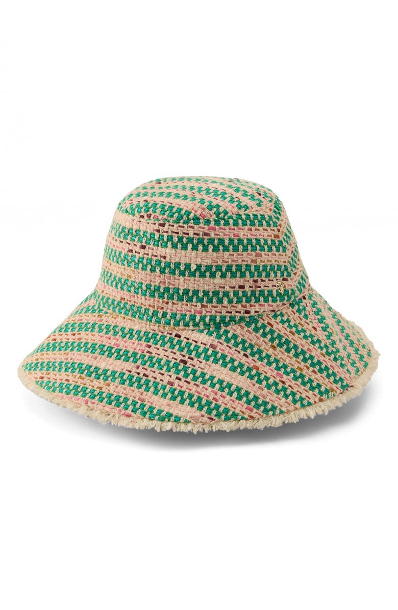 Helen Kaminski Cintia Bouclé Stripe Bucket Hat, Main, color, 