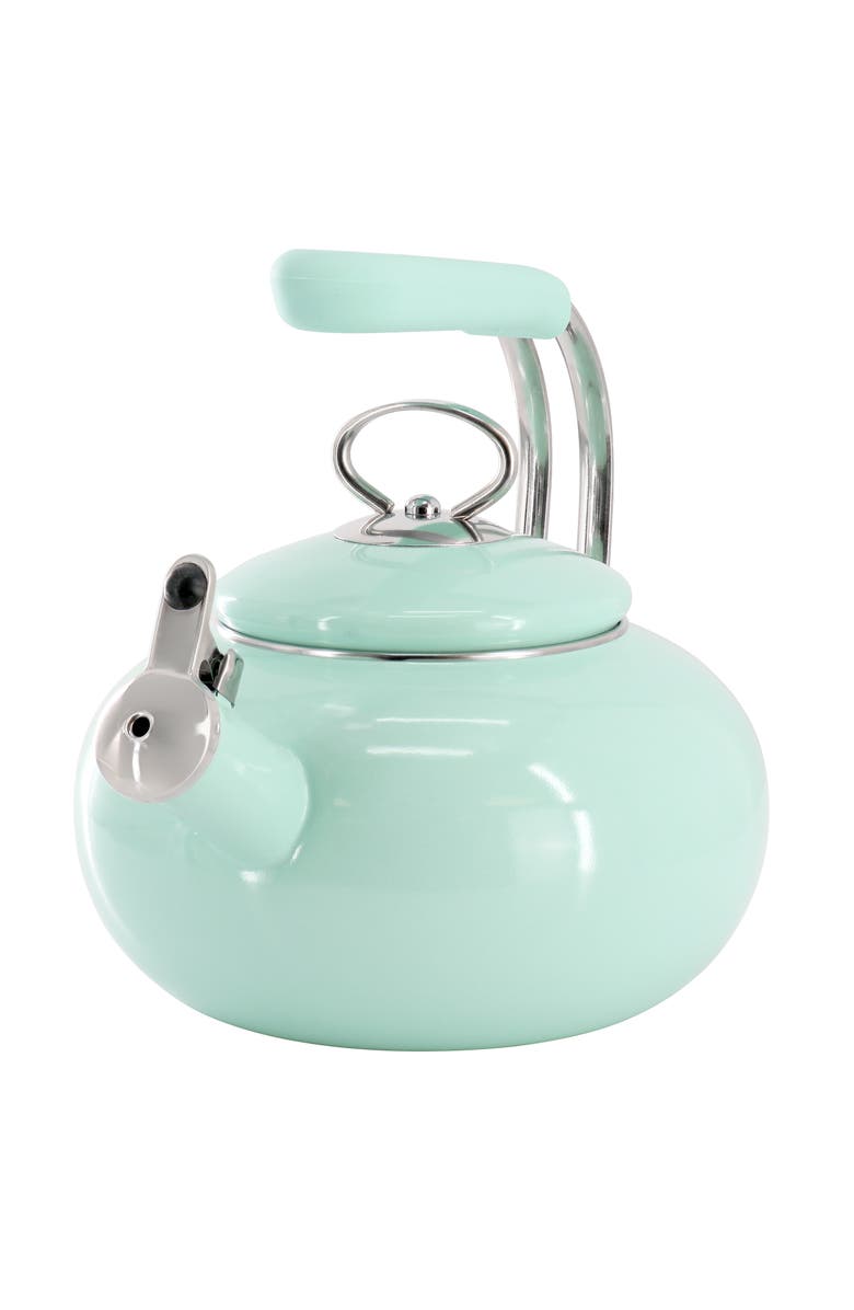 MARTHA STEWART 1.5 Quart Enamel on Steel Tea Kettle, Main, color, Martha Blue