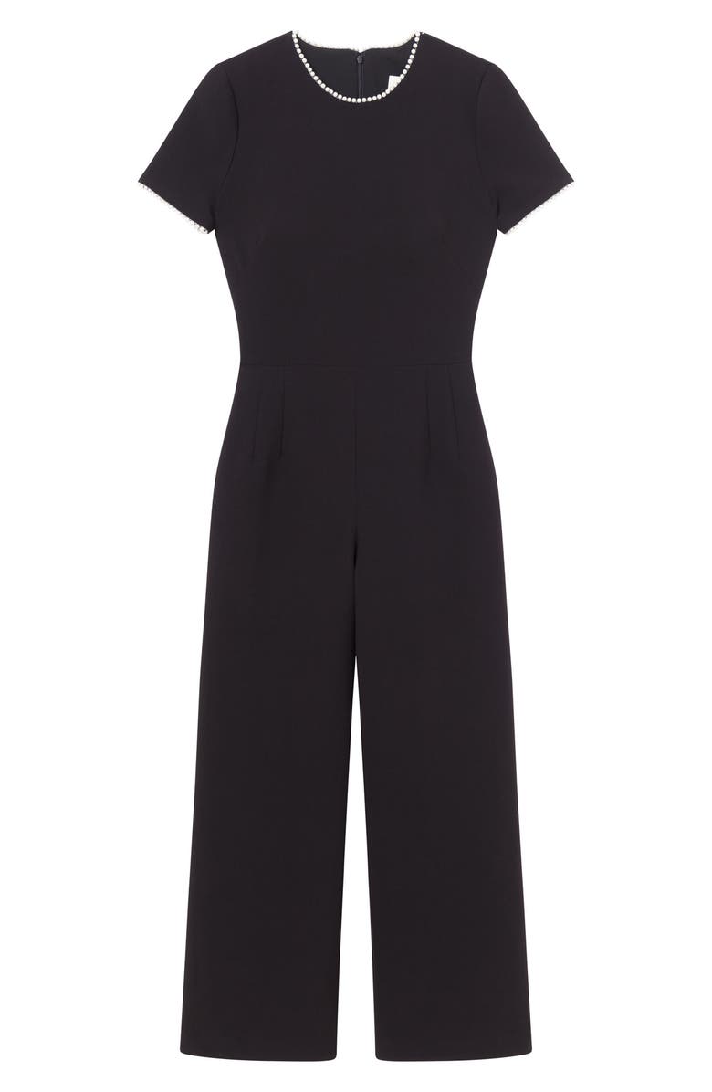 Gal Meets Glam Collection Pearl Trim Jumpsuit, Alternate, color, 