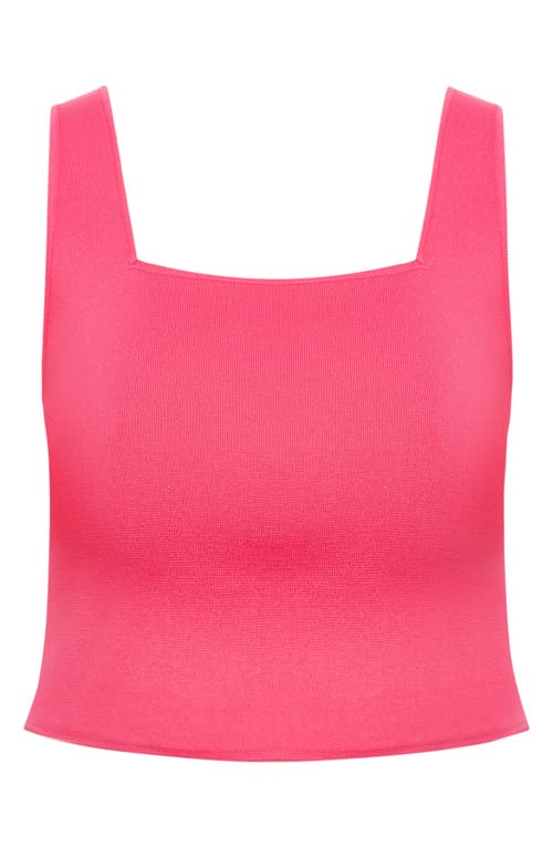 City Chic Lane Knit Tank In Pink