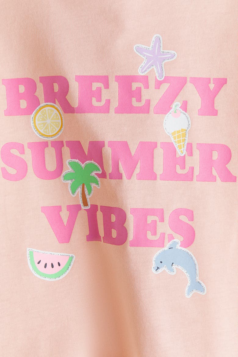 Printed T-shirt, Alternate, color, Peach pink/Summer
