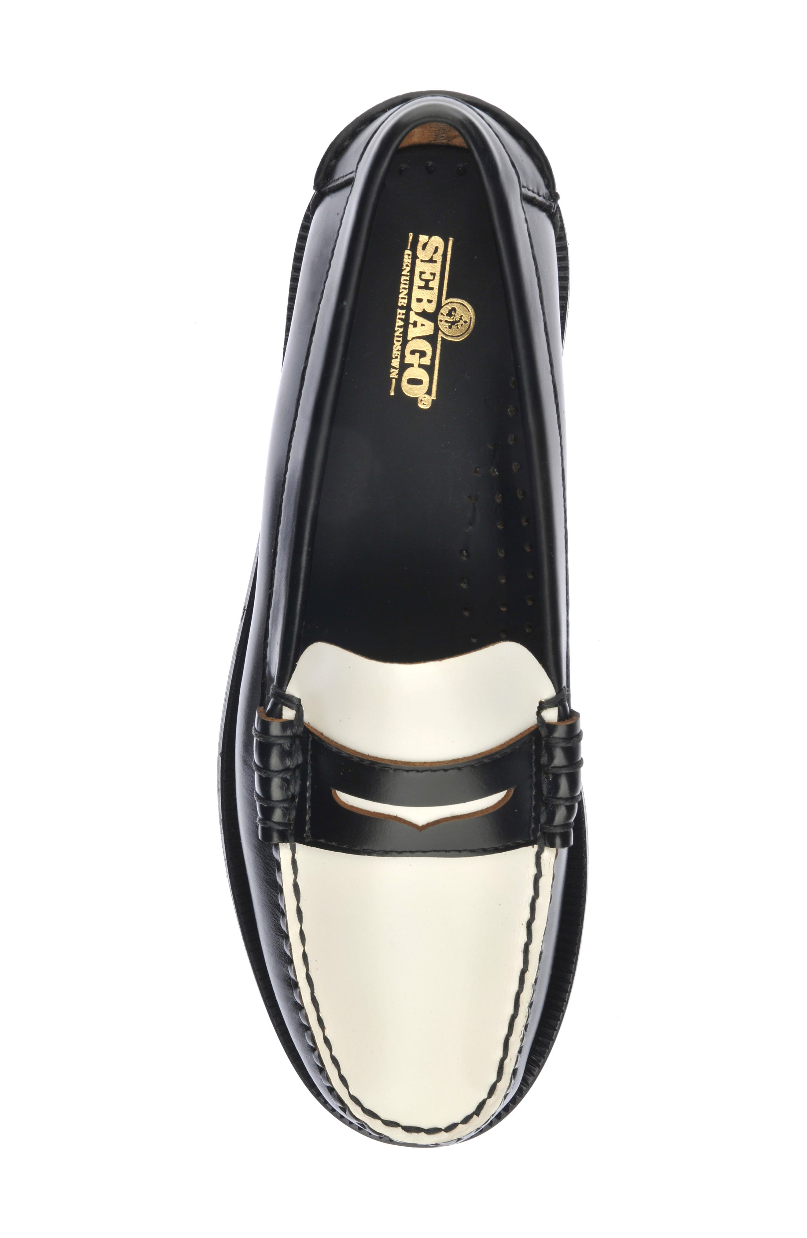 Classic Dan Penny Loafers, Alternate, color, BLACK-WHITE