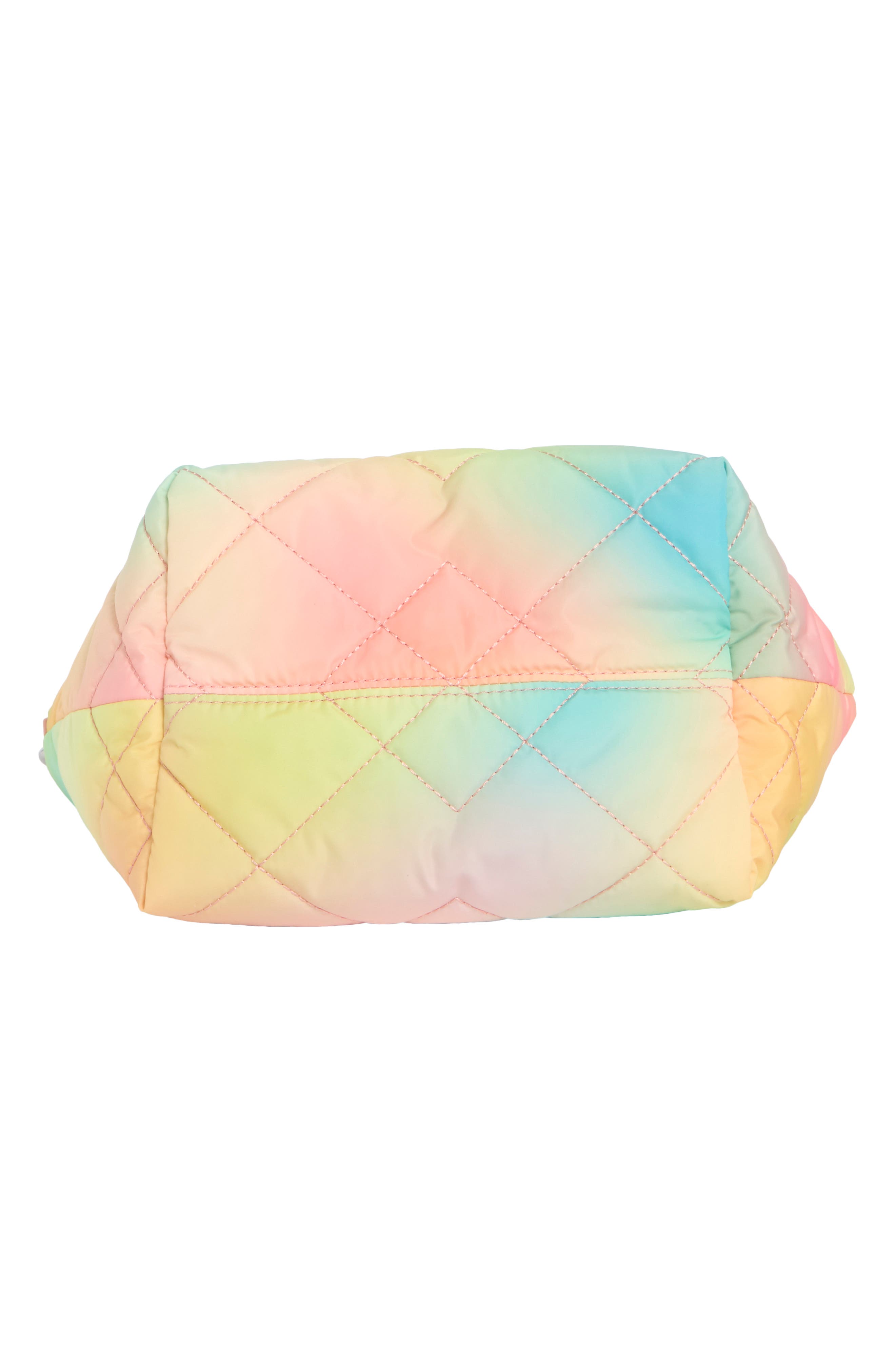 Mini Diamond Quilt Triangle Tote Bag, Alternate, color, MAGENTA MULTI