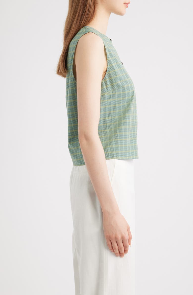 Theory Button-Up Check Print Shell, Alternate, color, Green Multi