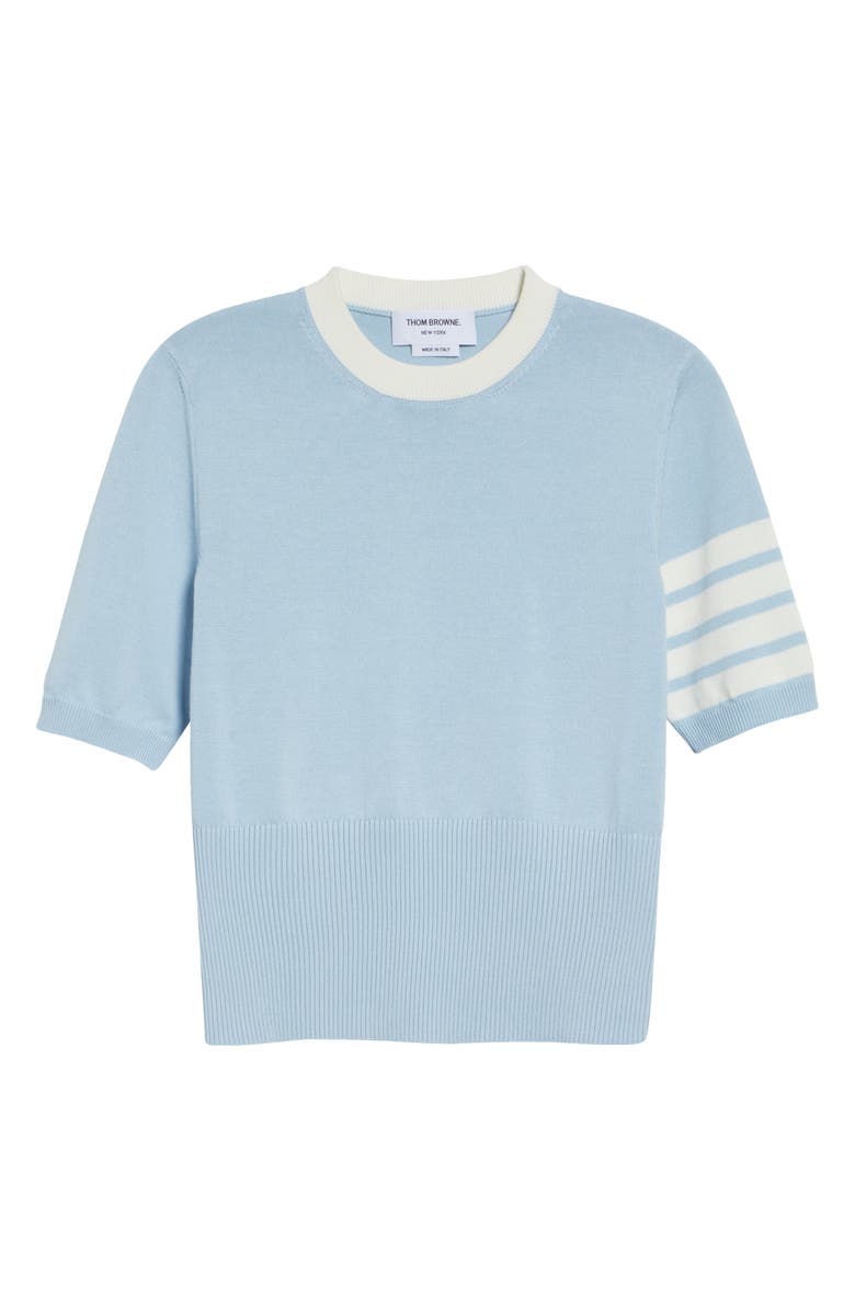 Thom Browne Hector Short Sleeve Sweater, Main, color, Light Blue