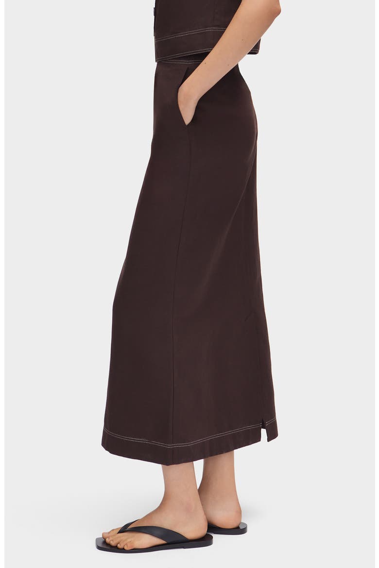 Mia Topstitch Detail Skirt, Alternate, color, CHOCOLATE