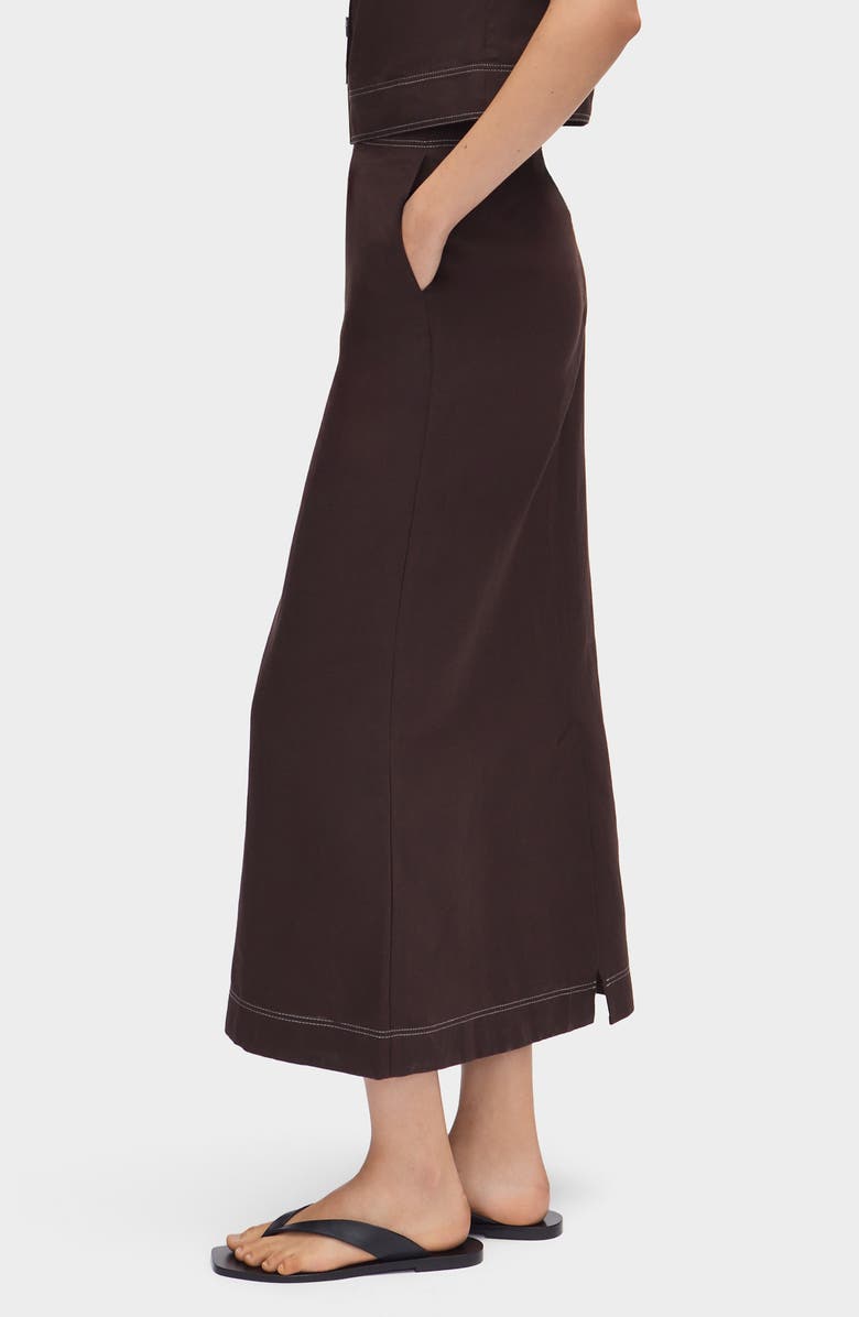 ALIGNE Mia Topstitch Detail Skirt, Alternate, color, Chocolate