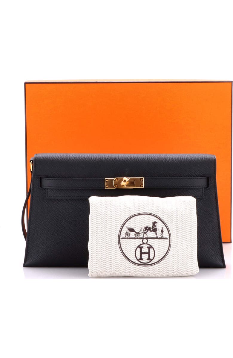 Pre-Owned Hermes Kelly Elan Shoulder Bag Epsom, Alternate, color, Noir