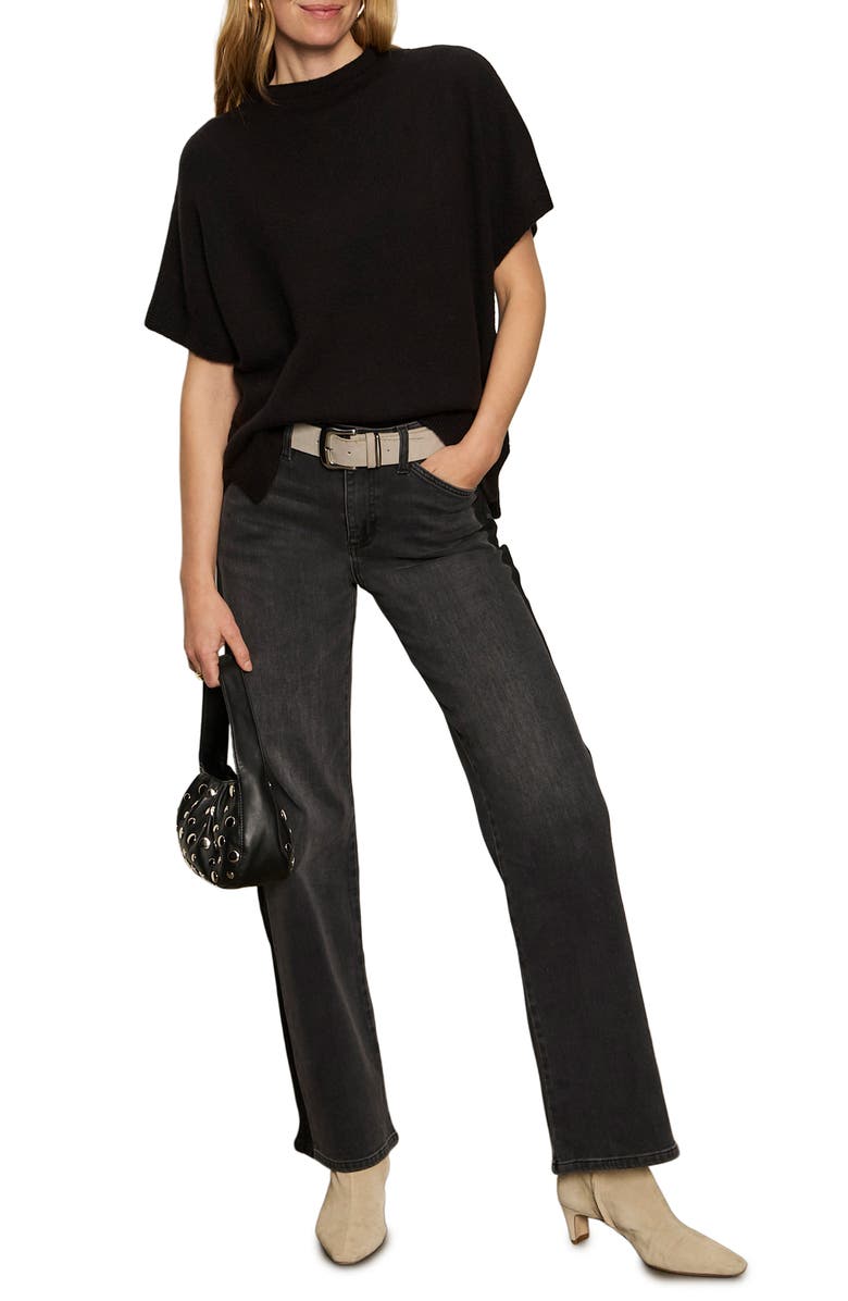 Sanctuary Elbow Sleeve Sweater, Alternate, color, Black