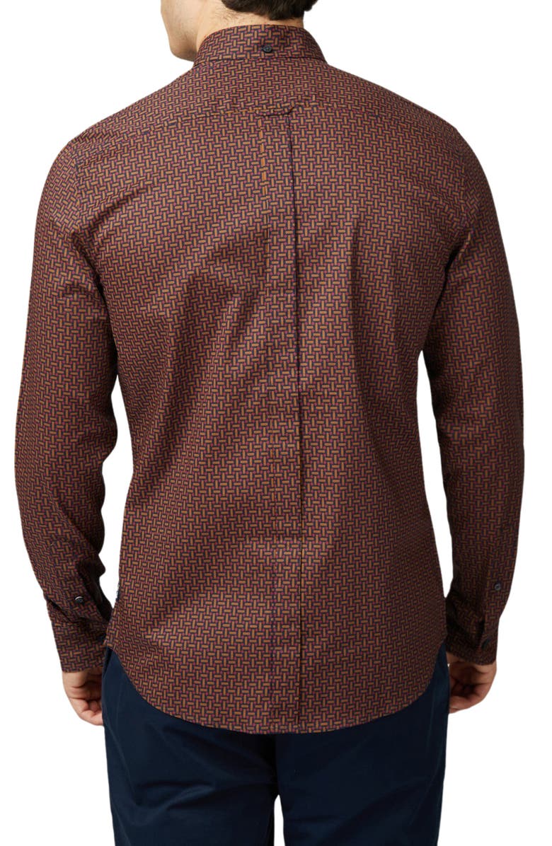 Ben Sherman Split Spot Print Organic Cotton Button-Down Shirt, Alternate, color, 
